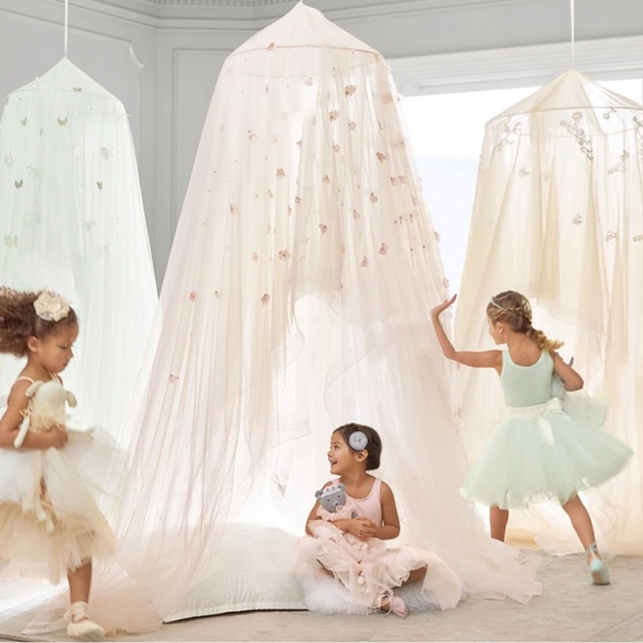 Pottery Barn Kids Monique Lhuillier Blush Petal Canopy - Picture 1 of 5